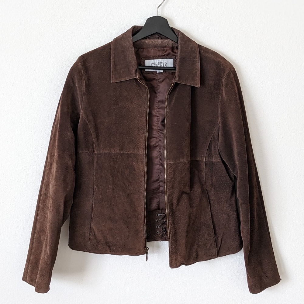 Wilsons Leather suede zip up women's jacket